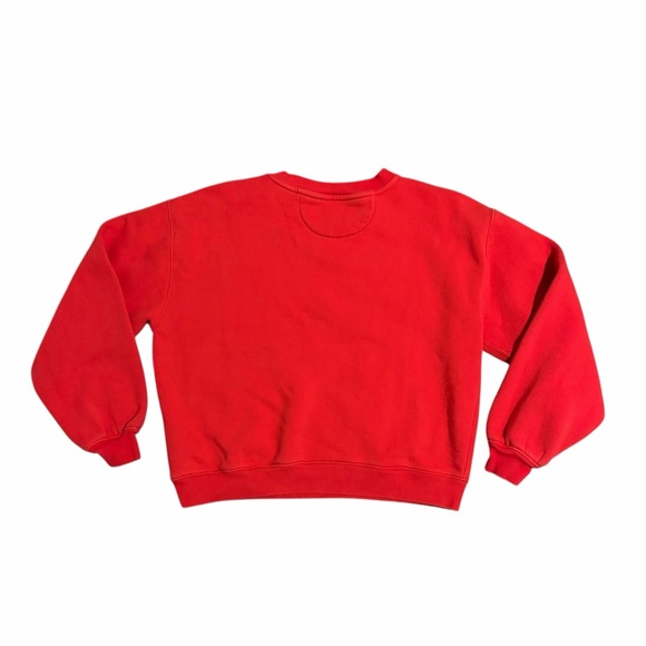 J Crew Heritage Fleece Cropped Sweatshirt with Gold Buttons Red Nautical X Small - Picture 4 of 6